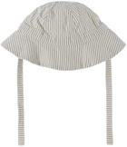 Petit Bateau Baby Gray & White Striped Bucket Hat
