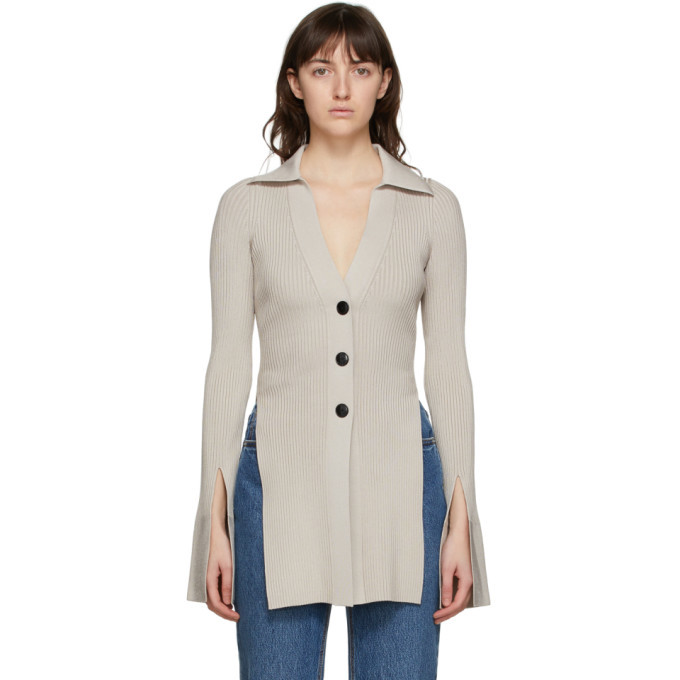 Alexander Wang Taupe Split Cuff Cardigan Alexander Wang