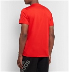 Adidas Sport - Own the Run Mesh-Panelled Tech-Jersey T-Shirt - Red