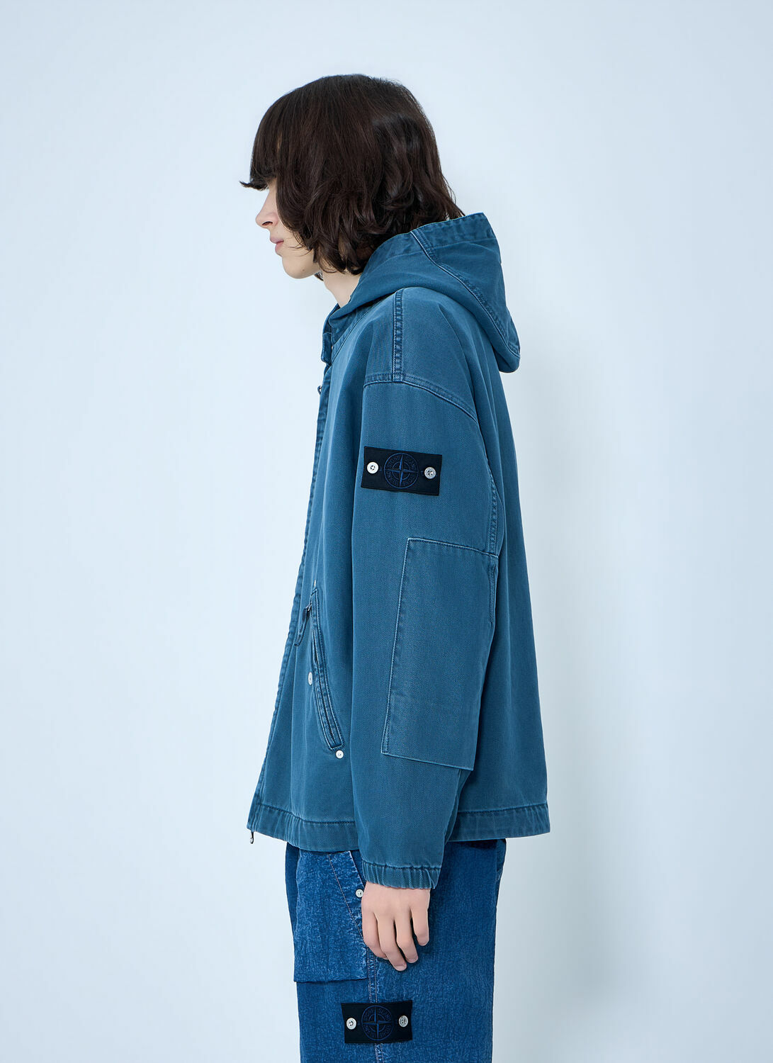Stone Island Hooded Denim Jacket