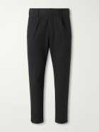 NN07 - Bill 1067 Tapered Pleated Brushed Twill Chinos - Black