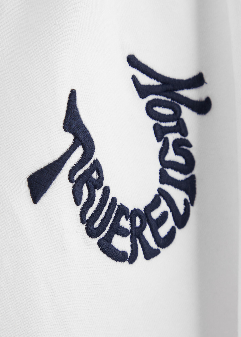 True Religion Warped Logo-embroidered Cotton T-shirt White