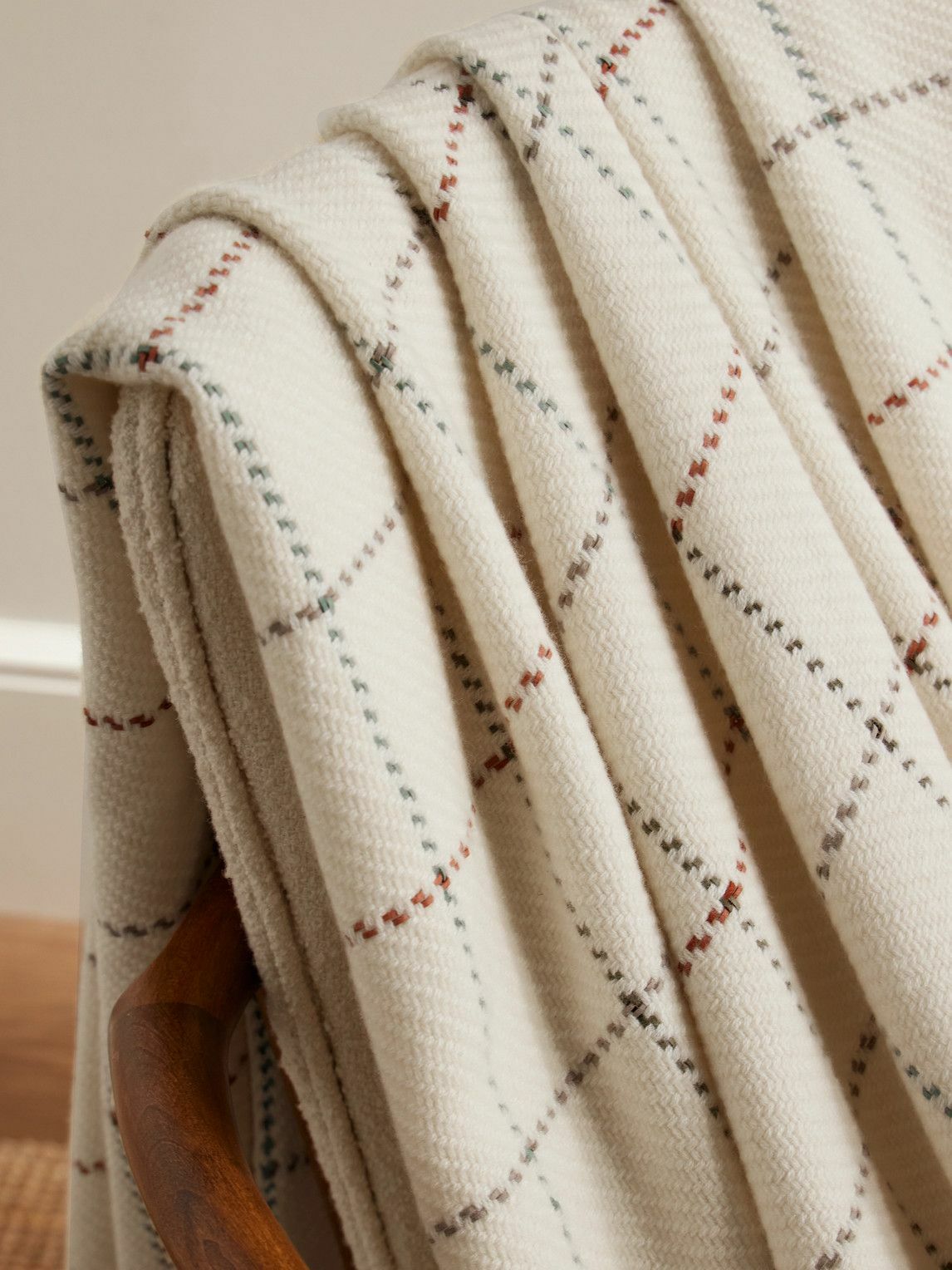 Loro Piana - Leather-Trimmed Fringed Checked Baby Cashmere Blanket