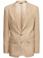 DOLCE & GABBANA Single Breast Peak Lapel Linen Blazer