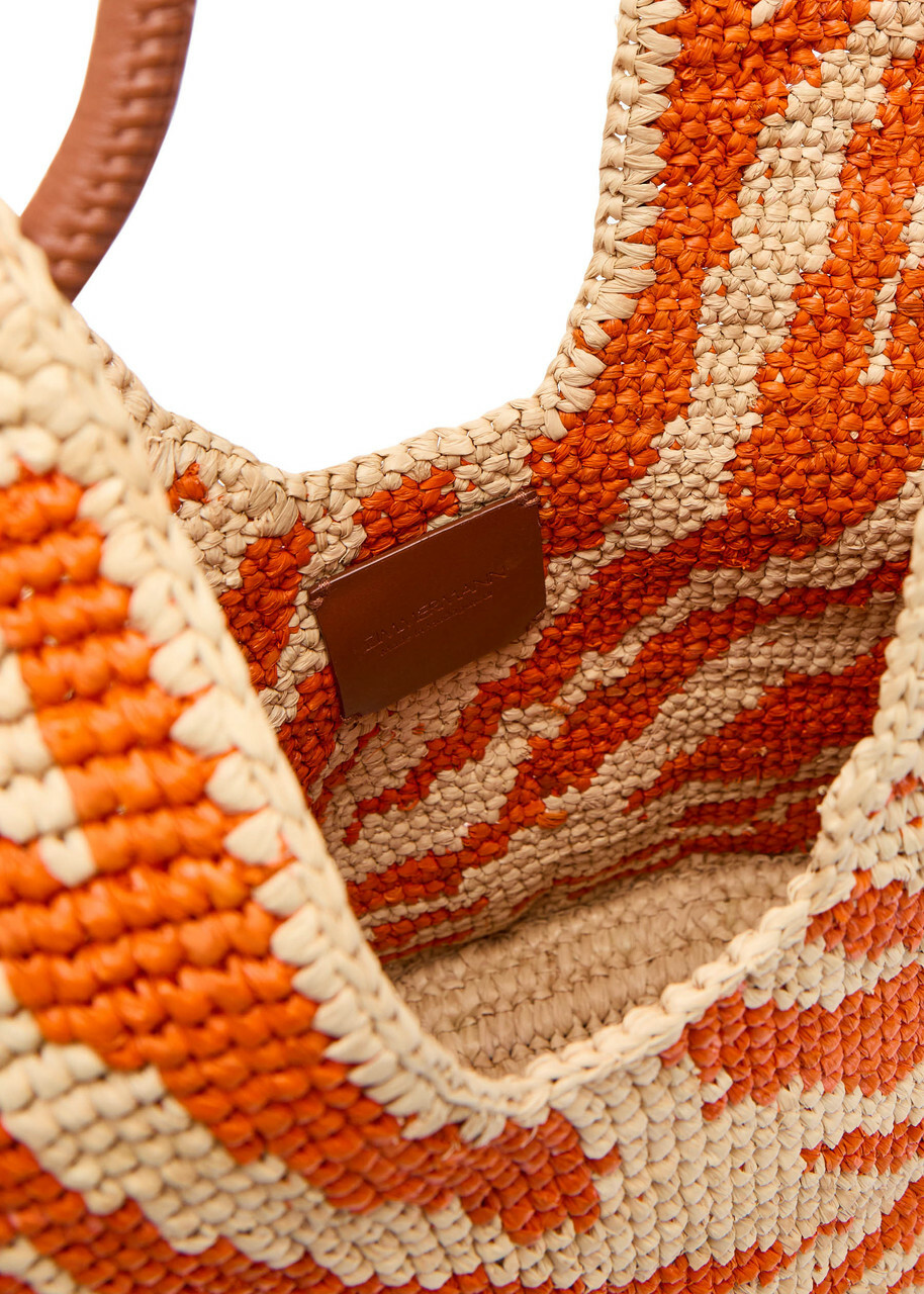 Zimmermann Goldentime Zebra Raffia Tote - Multi Animal - One Size