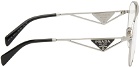 Prada Eyewear Silver Aviator Sunglasses