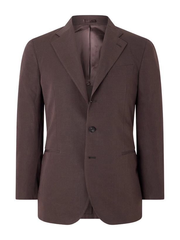 Photo: J. Mueser - Cotton and Linen-Blend Suit Jacket - Brown