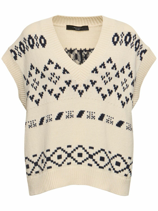 Photo: WEEKEND MAX MARA Todi Embroidered Cotton Blend Vest