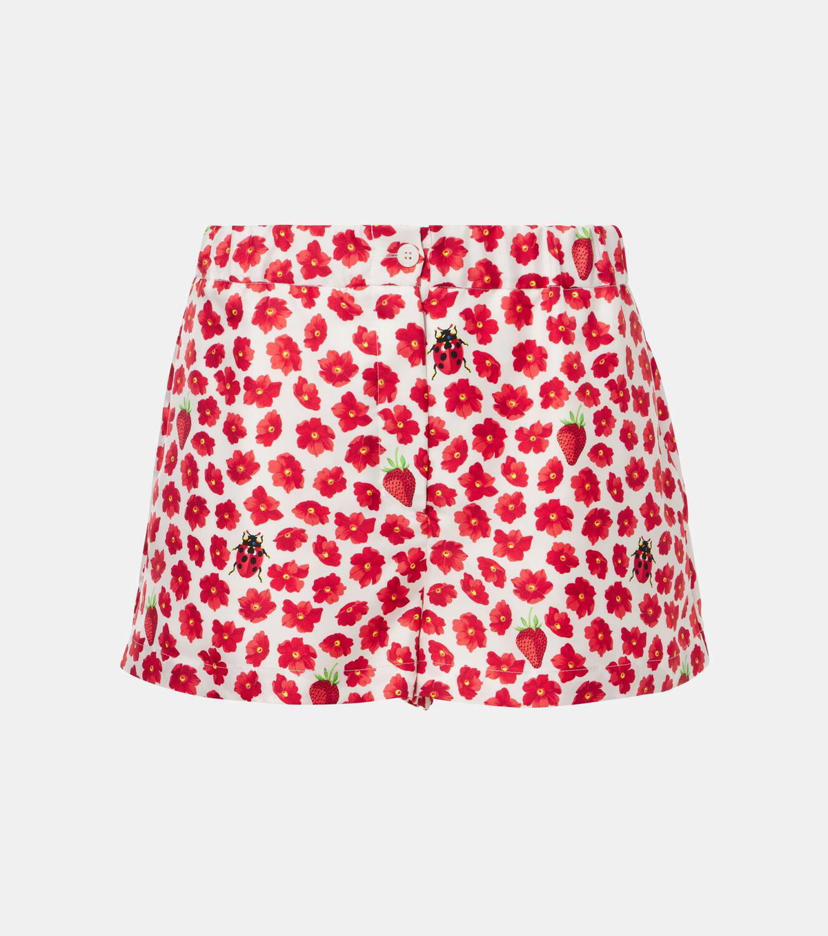 Versace Floral printed silk twill shorts
