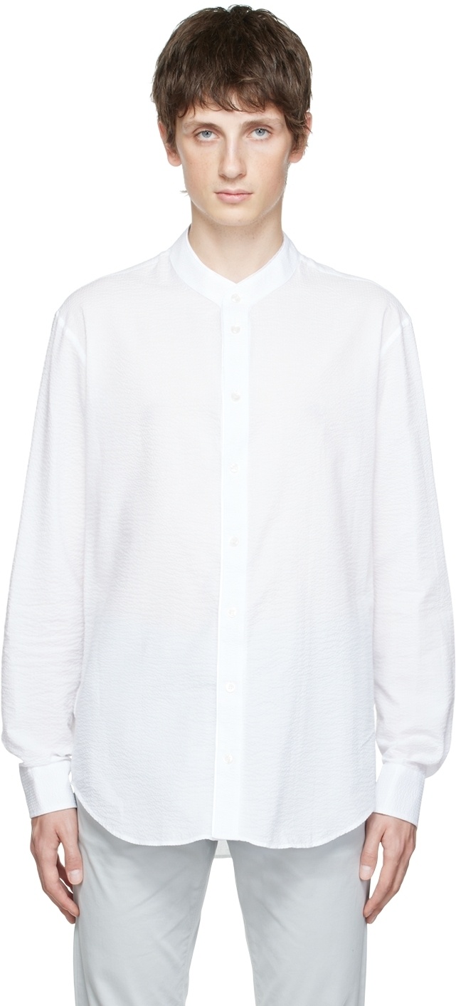 Giorgio Armani White Band Collar Shirt Giorgio Armani