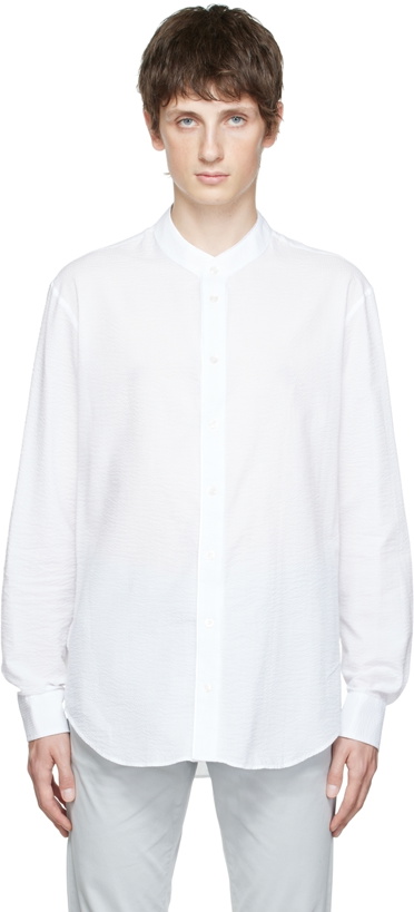 Photo: Giorgio Armani White Band Collar Shirt