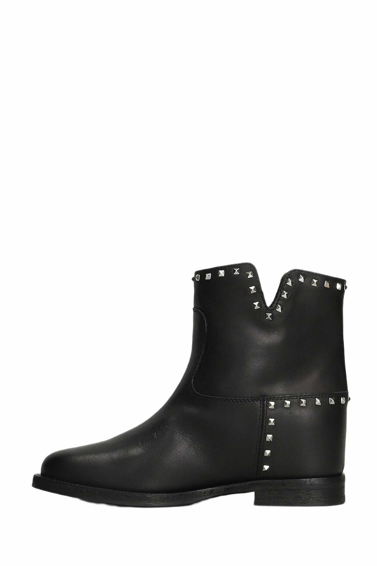Via Roma 15 Ankle Boots Inside Wedge In Black Leather