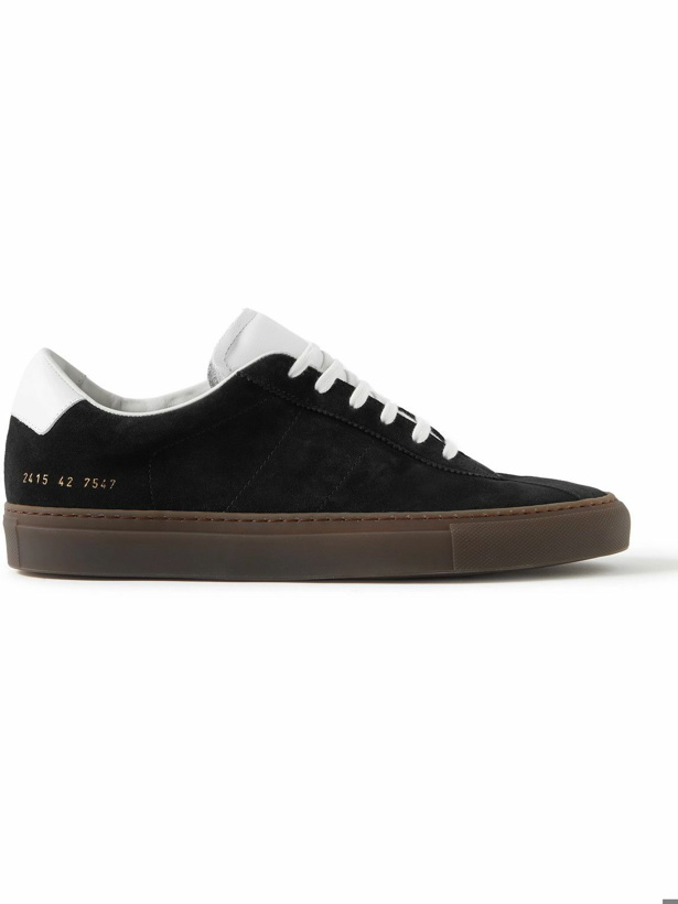 Photo: Common Projects - Tennis 70 Leather-Trimmed Suede Sneakers - Black