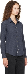 Dunst Navy Essential Slim Checked Shirt
