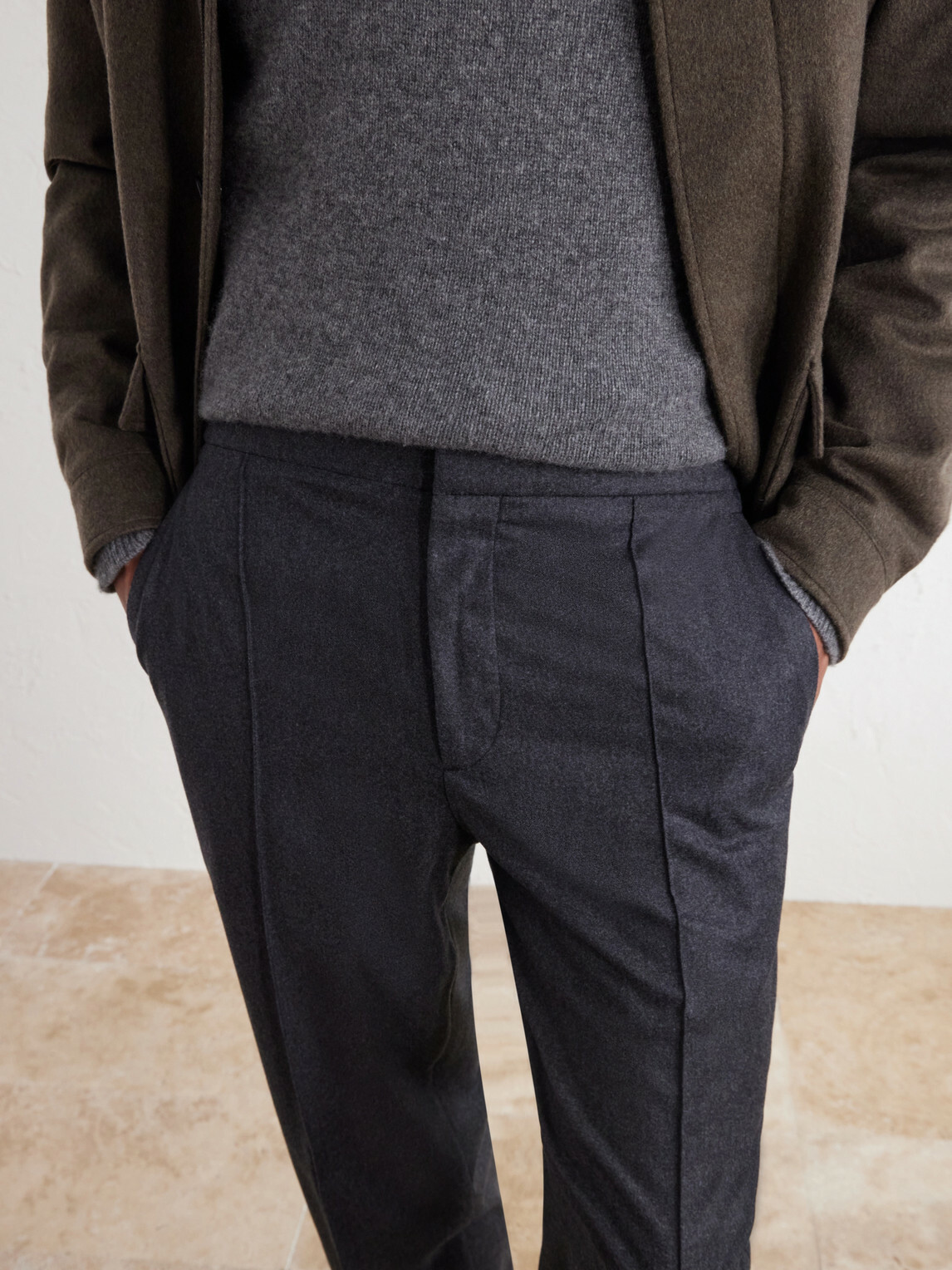 Zegna - Straight-Leg Wool, Cashmere and Silk-Blend Trousers - Gray