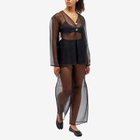 DONNI. Women's Organza Split Shirt in Jet