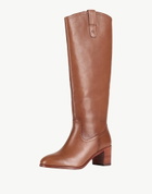 Lauren Ralph Lauren Carla Burnished Leather Ridingtk! Boot Womens Boot Tan