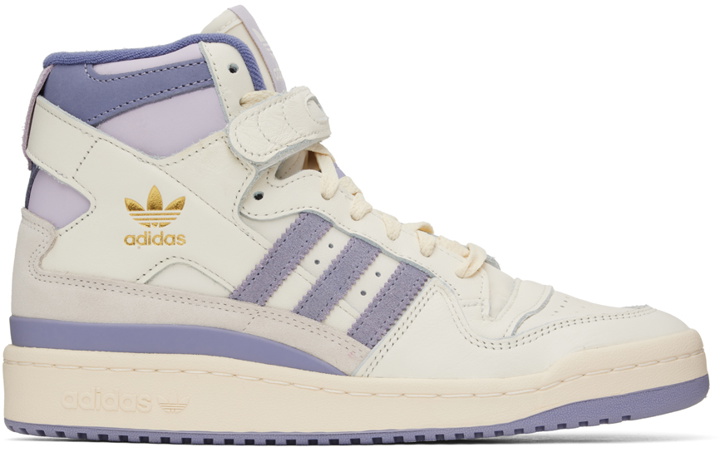 Photo: adidas Originals White & Purple Forum 84 Sneakers