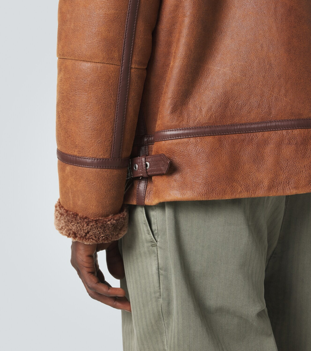 Brunello Cucinelli Shearling-lined leather jacket