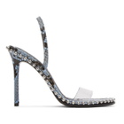 Alexander Wang Black and Blue Snake Nova Logo Sandals