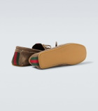Gucci Web Stripe leather boat shoes