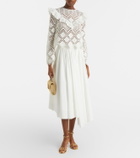Self-Portrait Crochet ruffled top