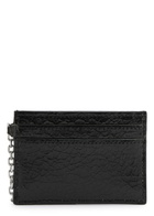 Alexander Mcqueen Logo Cracked-effect Leather Card Holder - Black - One Size