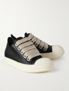 Rick Owens - Rubber-Trimmed Leather Sneakers - Black