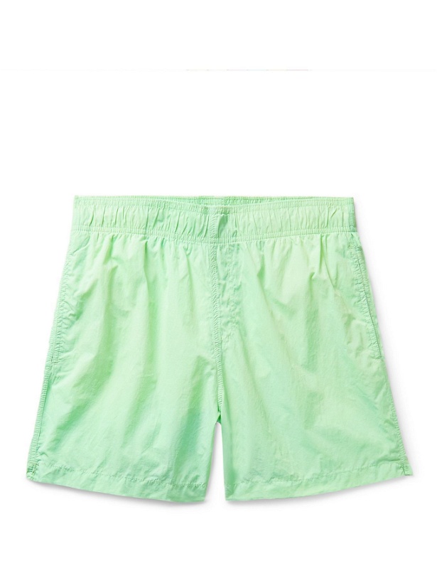 Photo: ONIA - Mid-Length Crinkled-Nylon Swim Shorts - Green