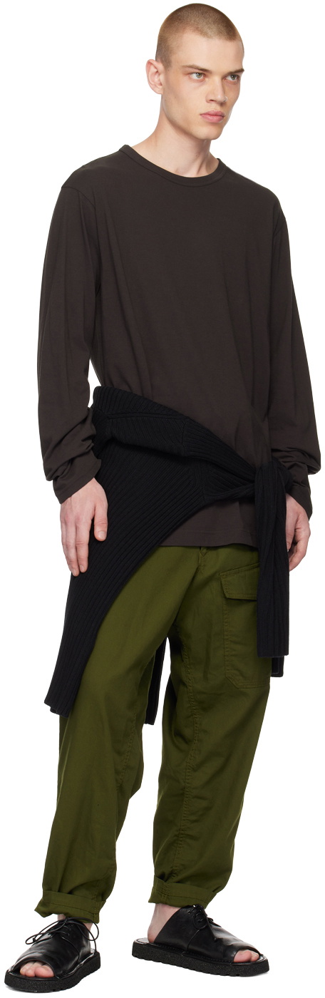 Yohji Yamamoto Gray Crewneck Long Sleeve T-Shirt