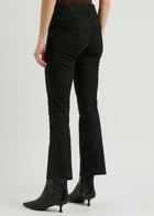 Arma Lively Cropped Flared Suede Trousers Black