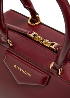 Givenchy Antigona East-west Small Leather top Handle bag - Burgundy - One Size