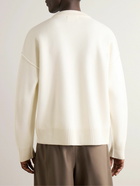 AMI PARIS - Logo-Intarsia Virgin Wool Sweater - Neutrals