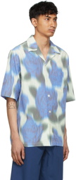 Kenzo White & Blue Viscose Check Short Sleeve Shirt