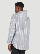 Stripe Hooded Shirt in Light Blue