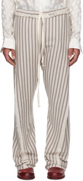 Edward Cuming Gray Stripe Twisted Sweatpants