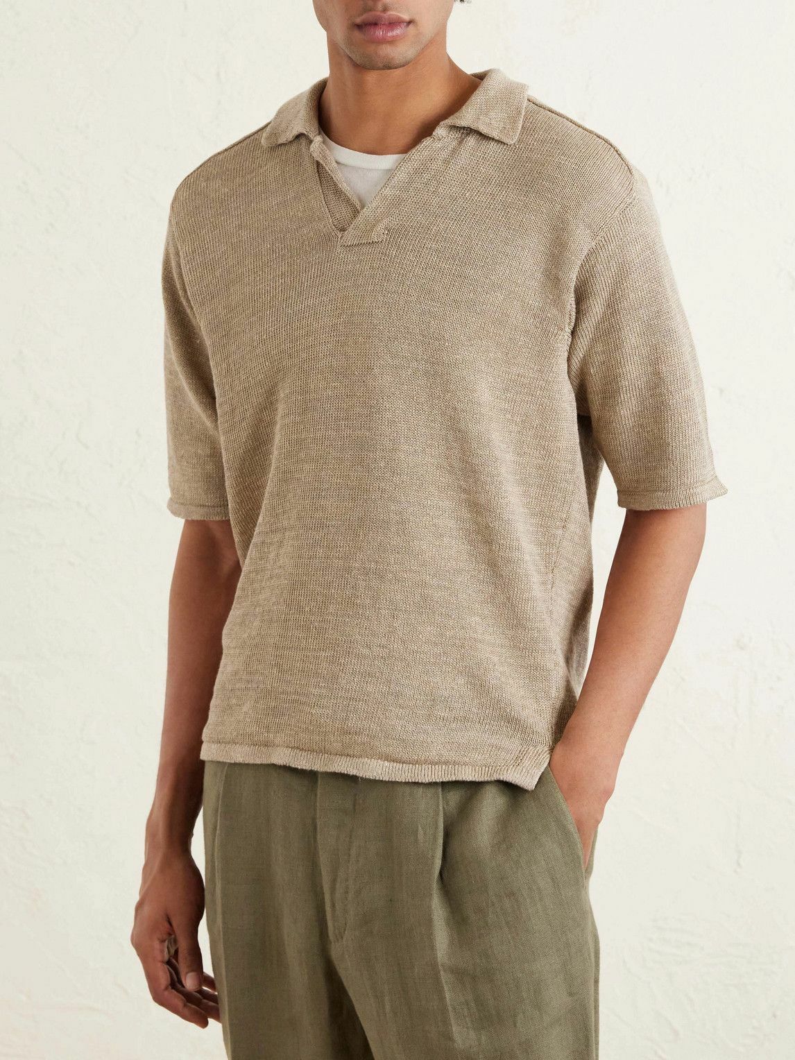 Inis Meáin - Linen Polo Shirt - Neutrals