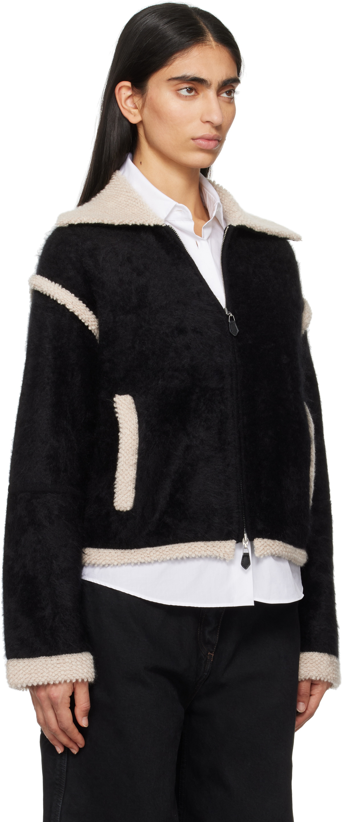 Guest in Residence Black Grizzly Bomber Jacket