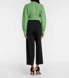 Emilia Wickstead Aleph cropped cable-knit wool cardigan