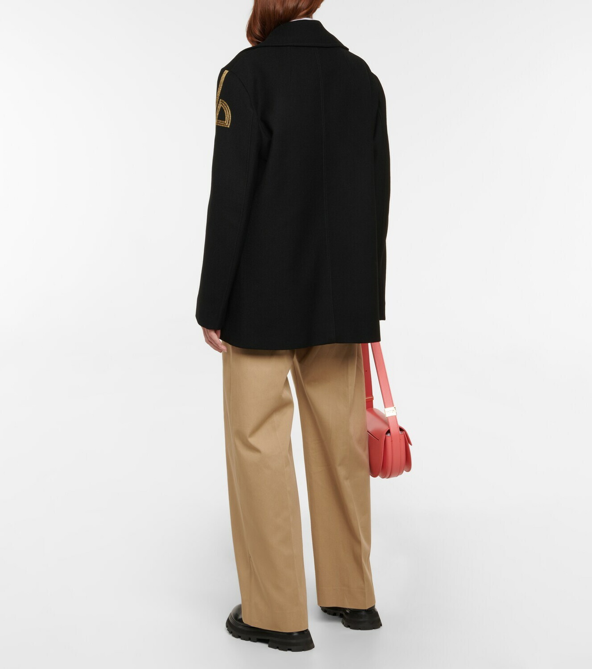 Patou Embroidered virgin wool peacoat Patou