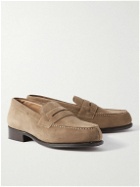 George Cleverley - Cannes Suede Penny Loafers - Neutrals