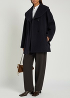 Alaïa Double-breasted Wool Coat Navy