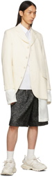 Comme des Garçons Homme Plus Black & Silver Wool Tweed Textured Shorts