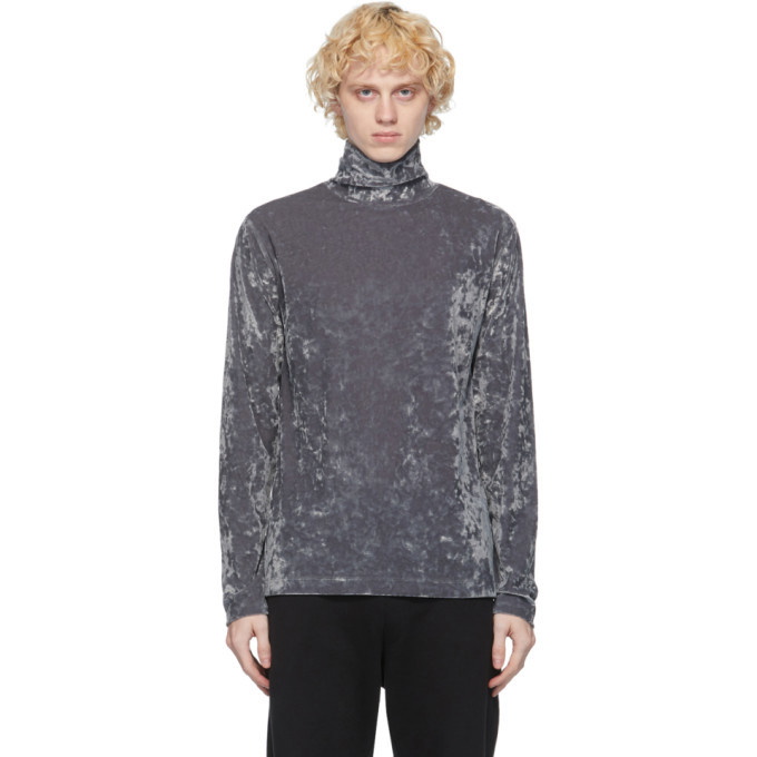 Photo: Dries Van Noten Grey Velvet Turtleneck