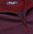 Loro Piana - Roadster Slim-Fit Striped Cashmere Half-Zip Sweater - Burgundy