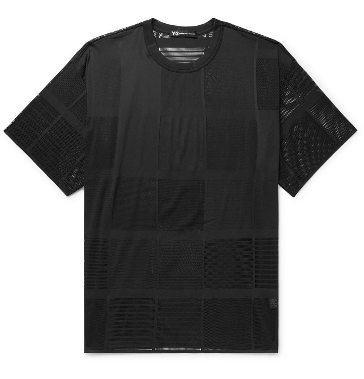 Photo: Y-3 - Oversized Patchwork Mesh-Jacquard T-Shirt - Men - Black