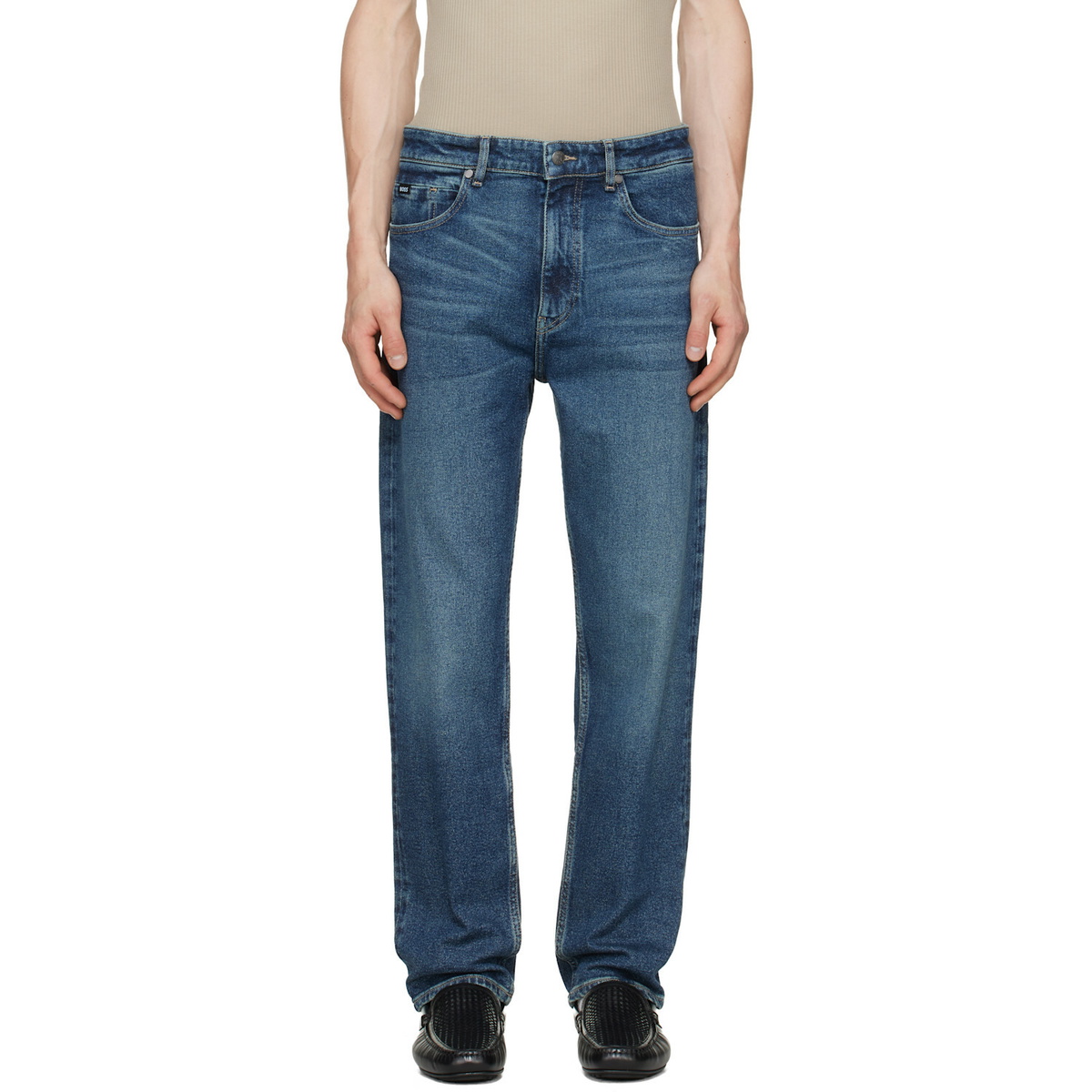 BOSS Blue Faded Stretch Jeans