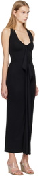 Belle Anna Black Cascade Midi Dress