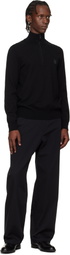 BOSS Black Zip-Neck Cotton & Cashmere Sweater