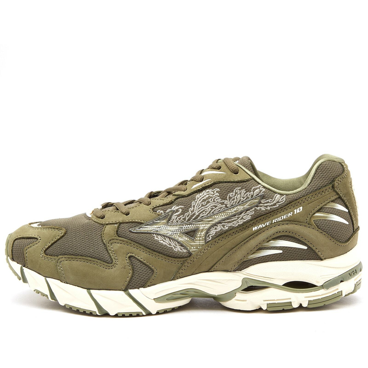 Mizuno x Maharishi Wave Rider 10 Sneakers in Deep Depths/Papyrus/Deep ...